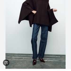 Zara asymmetric knit cape